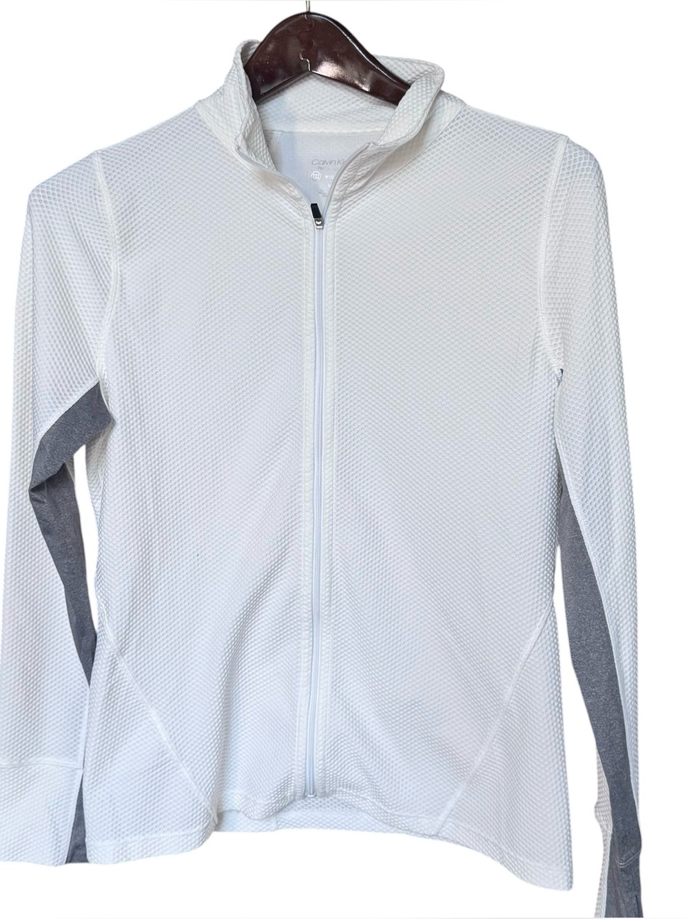 Calvin Klein Women Medium White Zip Performance Jacket Golf Tennis